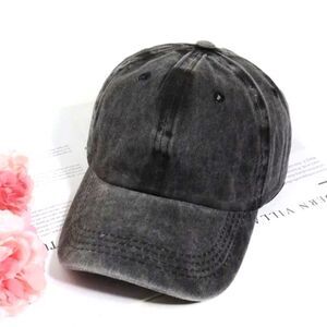 Vintage black unisex baseball hat